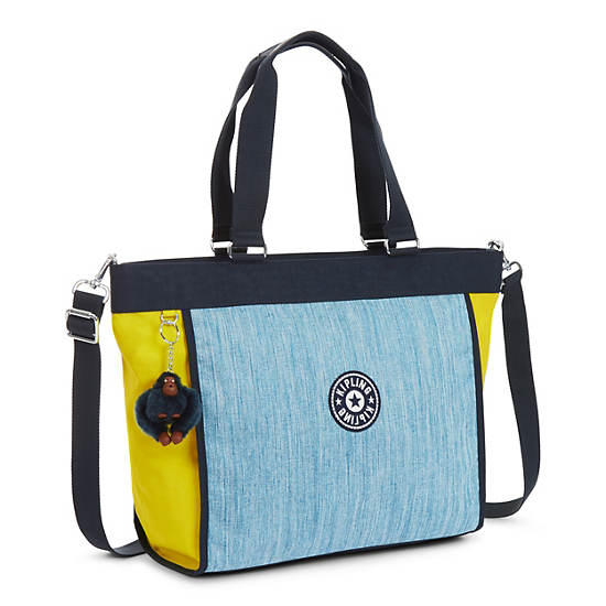 New Shopper Large Tote Bag, Perri Blue, large