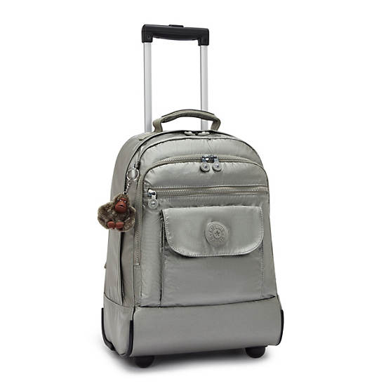 Sanaa Large Metallic Rolling Backpack, Moon Grey Metallic, large