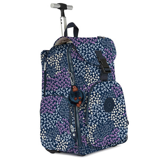 Alcatraz II Printed Rolling Laptop Backpack, Blue Red Silver Block, large