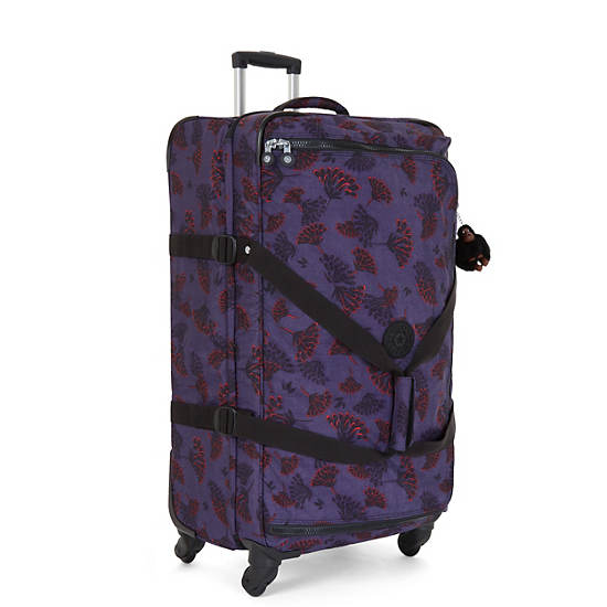Cyrah Large Printed Rolling Luggage, Purple Lila, large