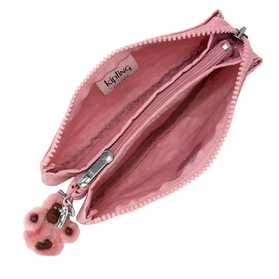 Creativity Large Pouch, Strawberry Pink Tonal Zipper, large