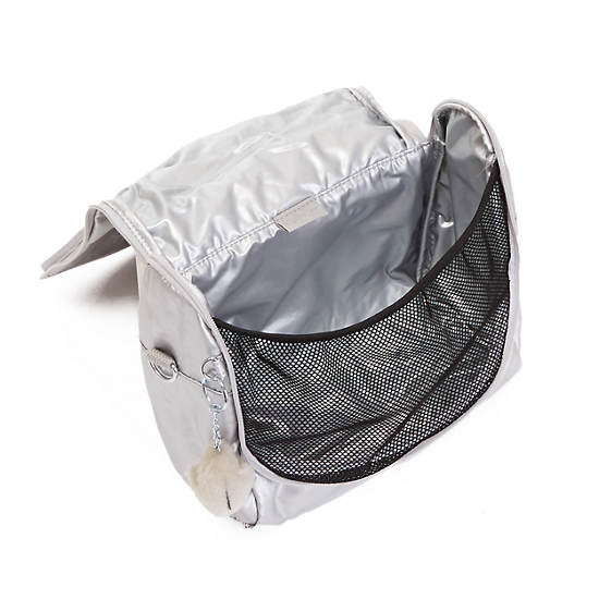 Kichirou Metallic Lunch Bag, Platinum Metallic, large