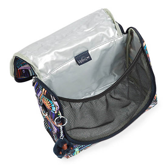 Kichirou Printed Lunch Bag, Kipling Neon, large
