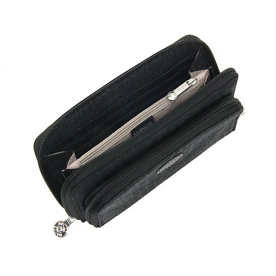 Stella Croc Wallet, Smooth Silver Metallic, large Stella Croc Wallet, Smooth Silver Metallic, large