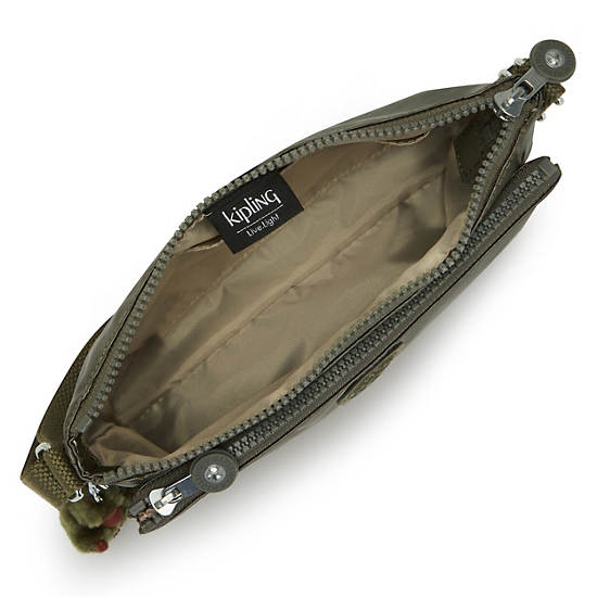 Mikaela Metallic Crossbody Bag, Desert Green Metallic, large