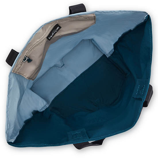 Hip Hurray Packable Tote Bag, Gleamin Green Block, large