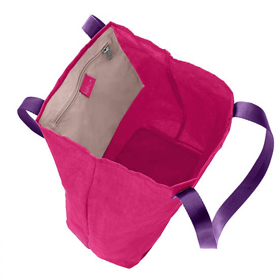 Hip Hurray Packable Tote Bag, Blue Purple Block, large
