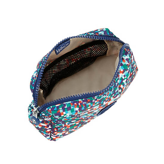 Mandy Printed Pouch, Juniper Teal, large