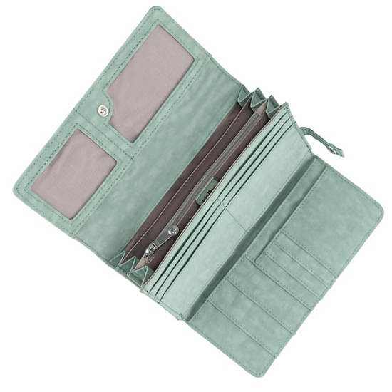 New Teddi Snap Wallet, Fern Green Block, large