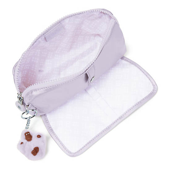 Wolfe Metallic Pencil Pouch, Frosted Lilac Metallic, large