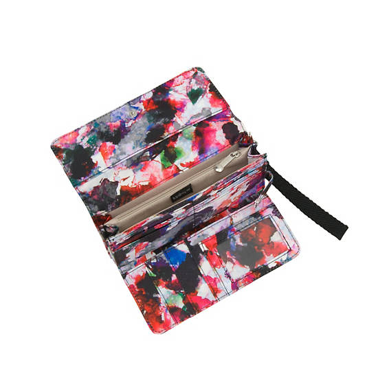 Peyton Printed Wristlet Wallet, Faded Green, large Peyton Printed Wristlet Wallet, Faded Green, large
