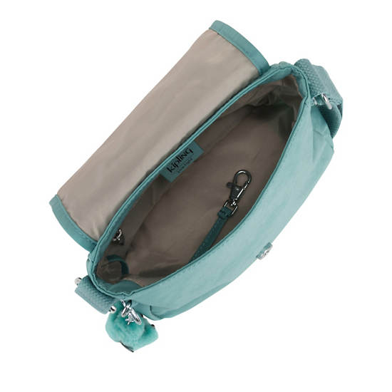 Sabian Crossbody Mini Bag, Natural Aqua Metallic, large