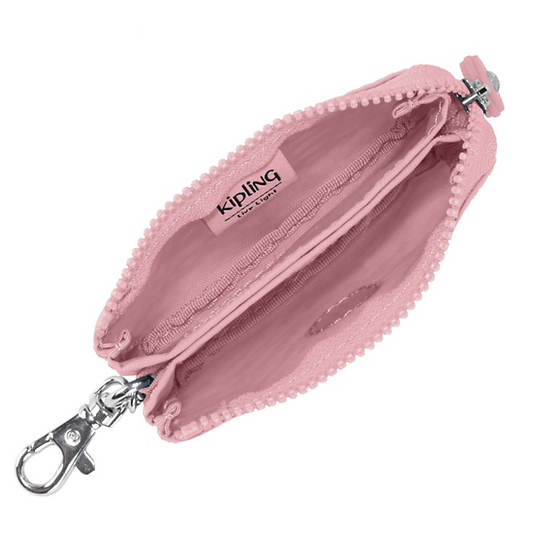 Creativity Mini Pouch Keychain, Strawberry Pink Tonal Zipper, large