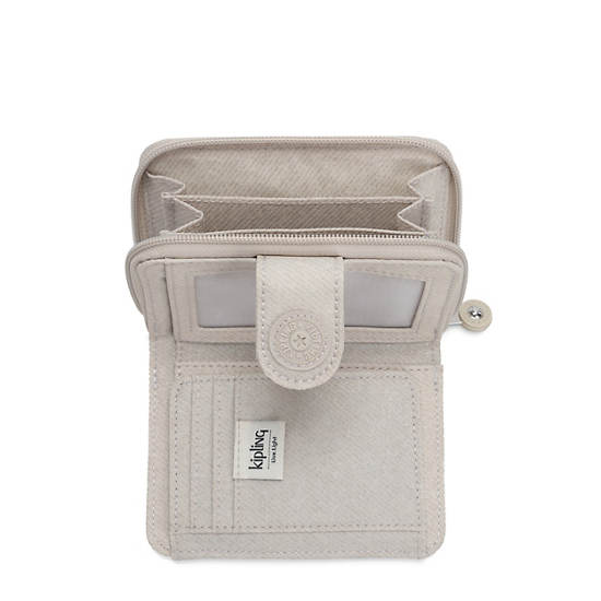 New Money Small Credit Card Wallet, Glimmer Grey, large