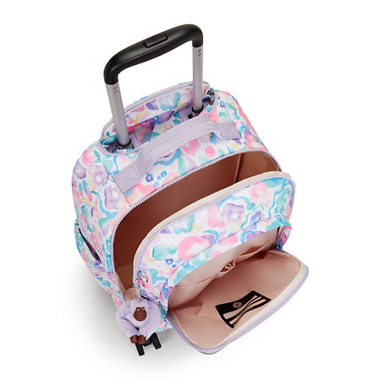 New Zea 15" Printed Laptop Rolling Backpack, Aqua Flowers, large New Zea 15" Printed Laptop Rolling Backpack, Aqua Flowers, large