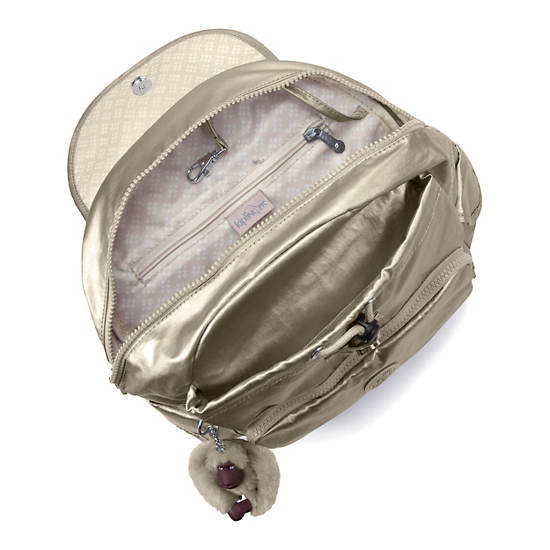 Ravier Medium Metallic Backpack, Artisanal K Embossed, large