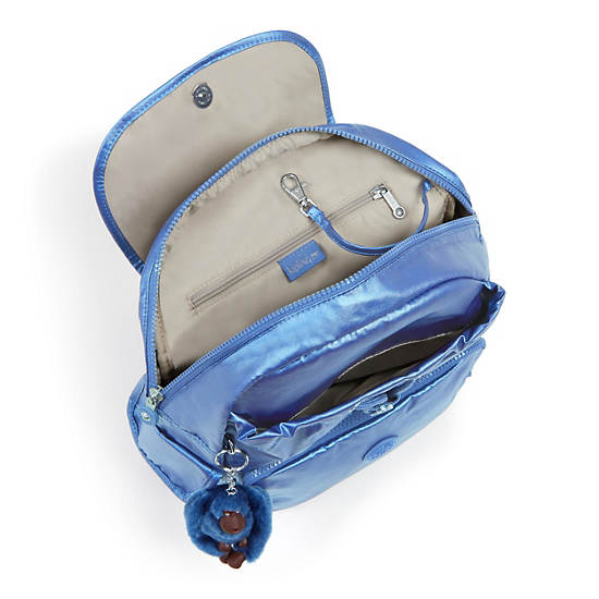 Ravier Medium Metallic Backpack, Blue Bleu 2, large