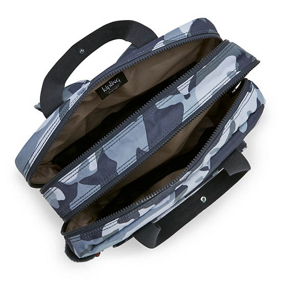 Audrie Printed Diaper Backpack, Cool Camo Grey, large