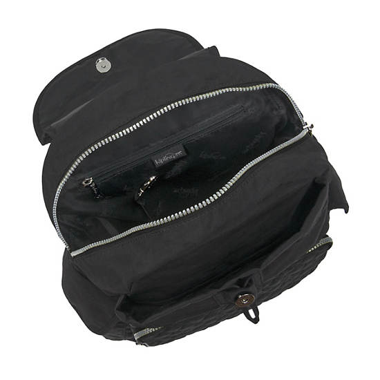 Ravier Medium Quilted Backpack, Black, large