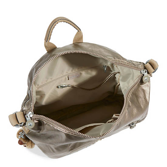 Cherry Metallic Backpack, Artisanal K Embossed, large Cherry Metallic Backpack, Artisanal K Embossed, large