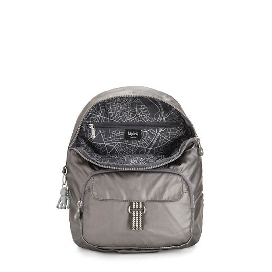 Queenie Small Metallic Backpack, Black, large
