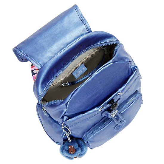 Ravier Extra Small Metallic Backpack , Blue Bleu 2, large