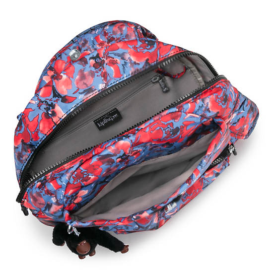 City Pack Printed Backpack, Aqua Blossom, large