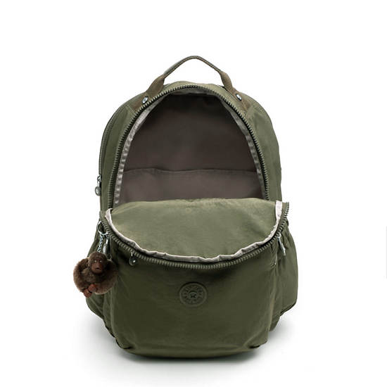 Seoul Go Extra Large 17" Laptop Backpack, Jaded Green Tonal Zipper, large