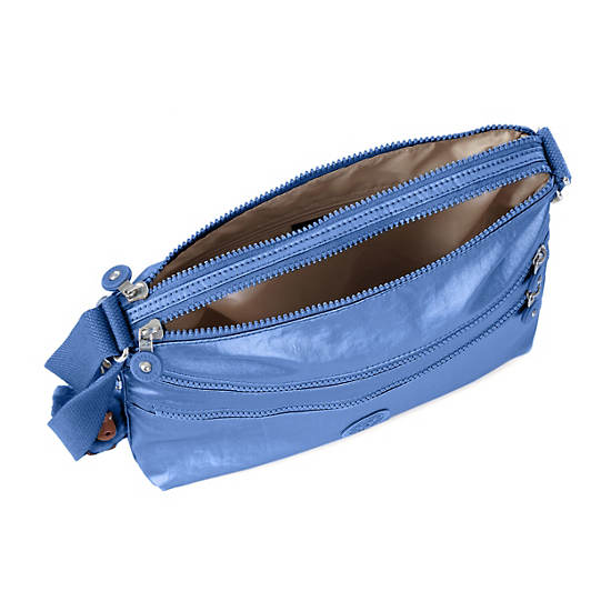 Alvar Metallic Crossbody Bag, Blue Bleu 2, large