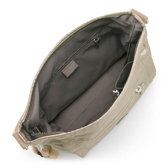 Belammie Metallic Handbag, Artisanal K Embossed, large