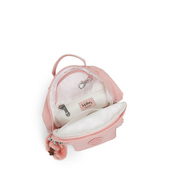 Alber 3-in-1 Convertible Mini Bag Backpack, Strawberry Pink Tonal Zipper, large