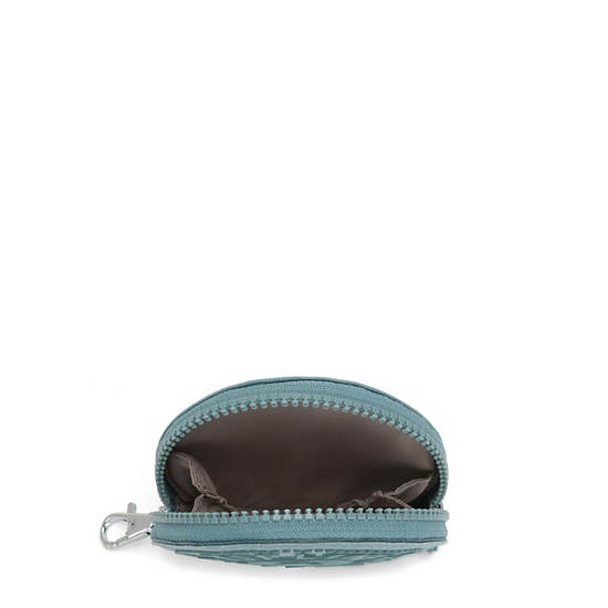 Marguerite Zip Pouch, Peacock Teal Stripe, large