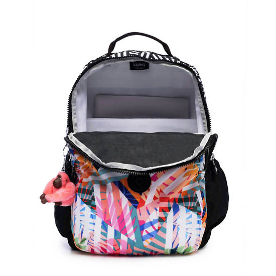 Seoul Go Large Printed Laptop Backpack, Nocturnal Grey, large