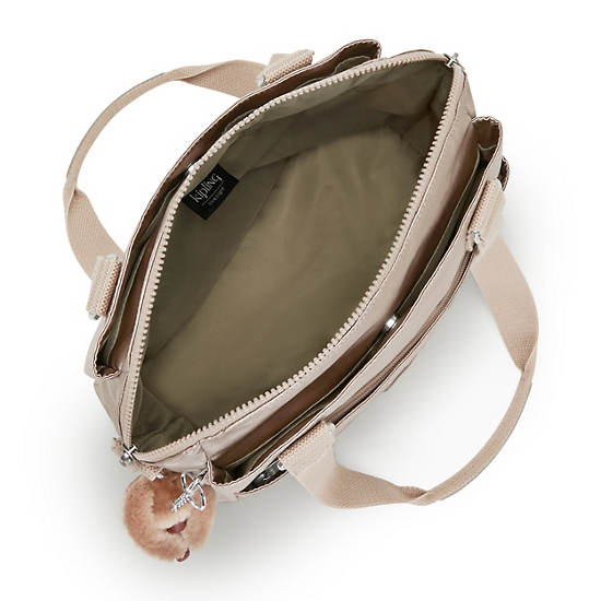 Felicity Metallic Shoulder Bag, Quartz Metallic, large