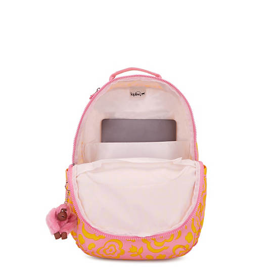 Seoul Large Printed 15" Laptop Backpack, Daisy Floral, large