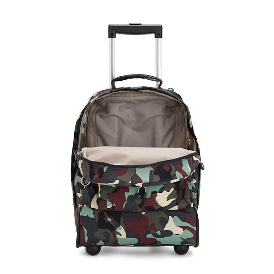 Large Printed Rolling Backpack, Camo, large