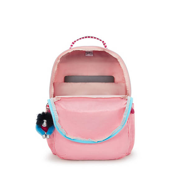 Seoul Large 15" Laptop Backpack, Coral Sea Block, large