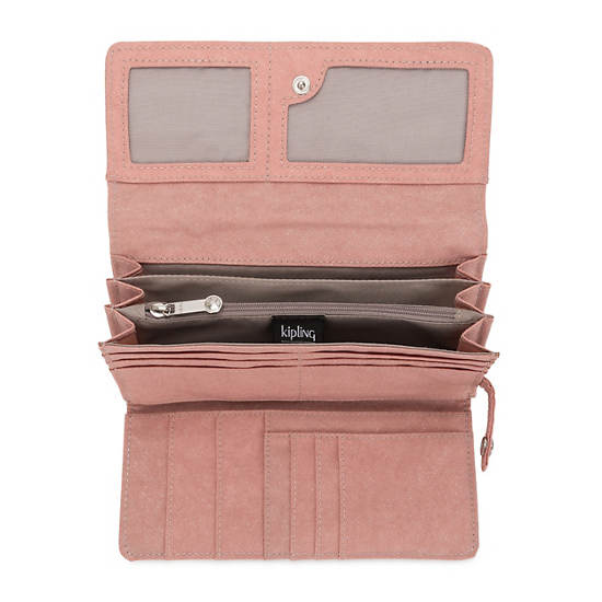 New Teddi Snap Wallet, Fresh Pink Metallic, large