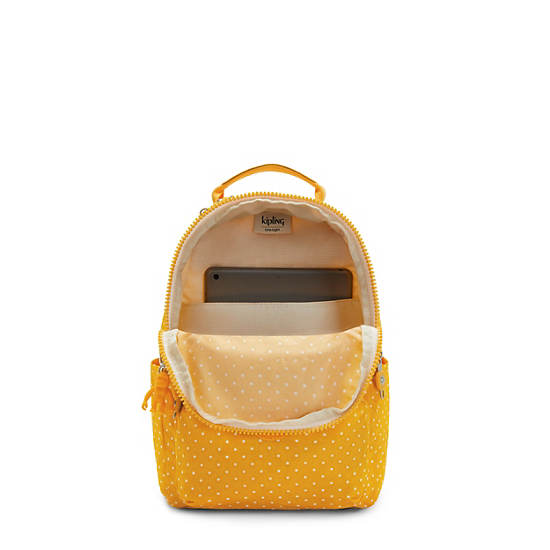 Seoul Small Printed Tablet Backpack, Soft Dot Yellow, large