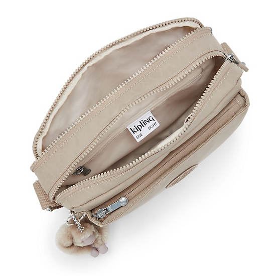 Abanu Medium Printed Crossbody Bag, Sign Beige Emb, large