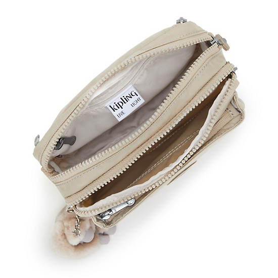 Abanu Multi Printed Convertible Crossbody Bag, Sign Beige Emb, large