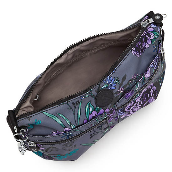 Izellah Printed Crossbody Bag, Black Sateen, large Izellah Printed Crossbody Bag, Black Sateen, large