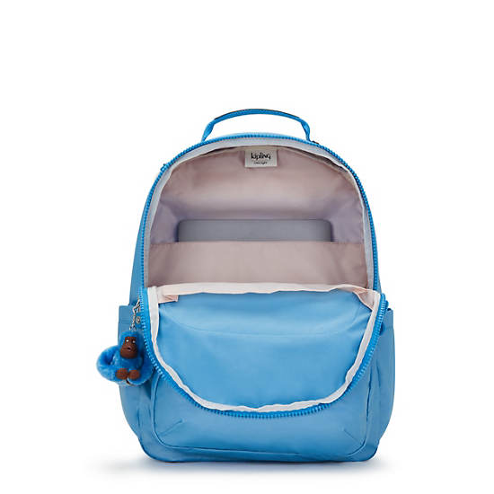 Seoul Large Metallic 15" Laptop Backpack, Fairy Aqua Metallic, large