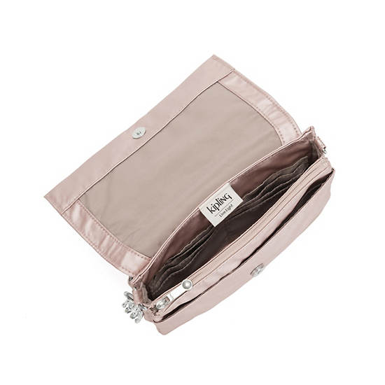 Osyka Metallic Convertible Crossbody Bag, Love Puff Pink, large