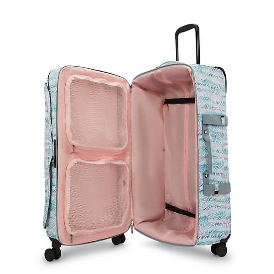 Spontaneous Large Printed Rolling Luggage, Palm Tree Leaves, large