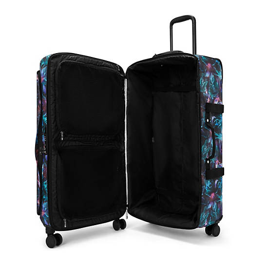 Spontaneous Large Printed Rolling Luggage, Spectral Orchid, large