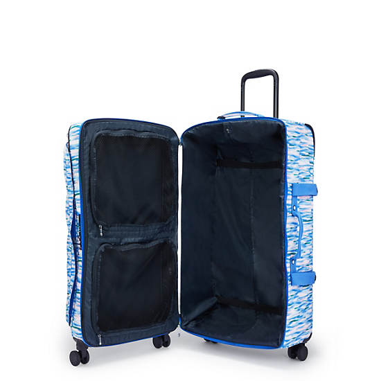 Spontaneous Large Printed Rolling Luggage, Diluted Blue, large