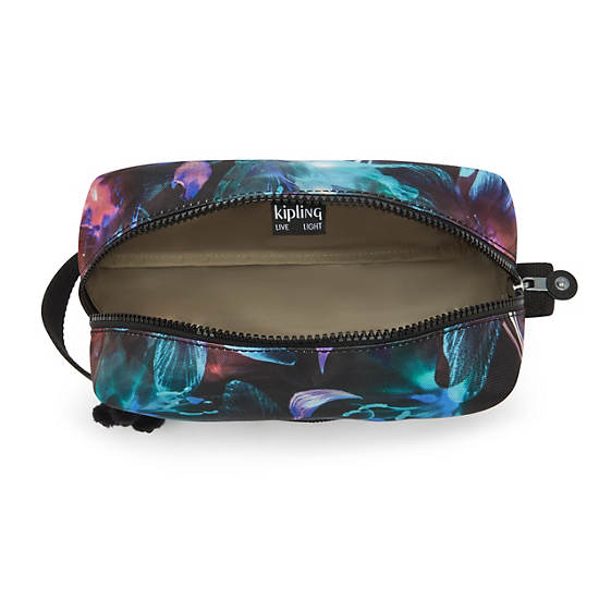 Parac Small Printed Toiletry Bag, Spectral Orchid, large