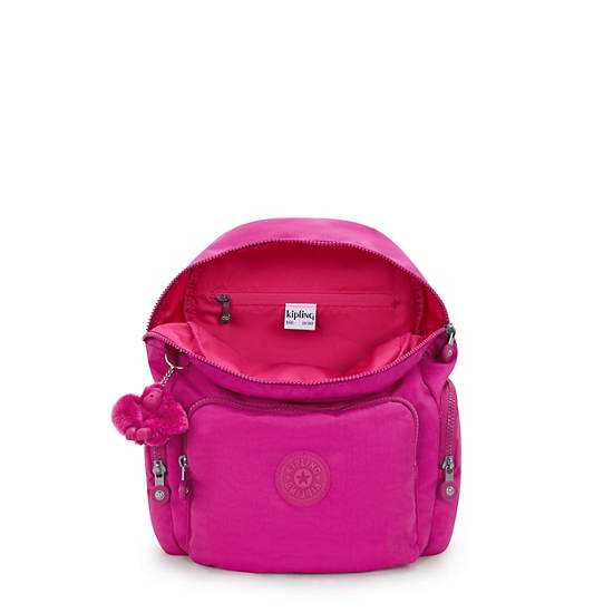 City Zip Small Backpack, Glowing Fuchsia, large