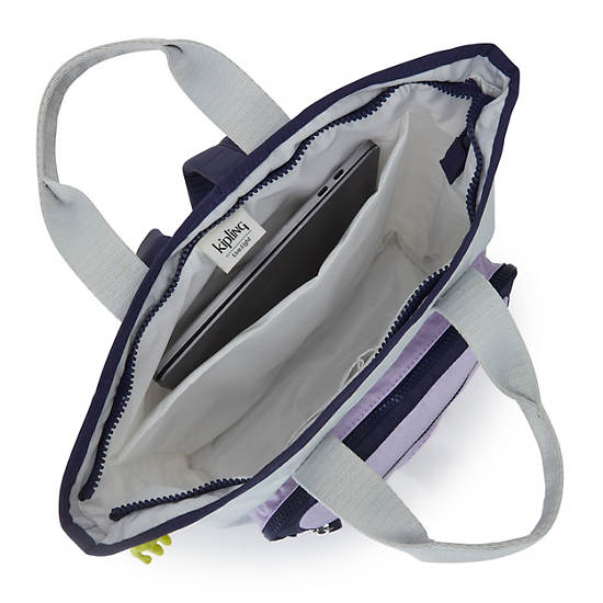 Sia 15" Laptop Tote Backpack, Grey Lilac Block, large